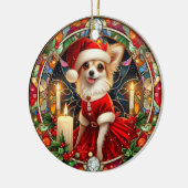 Ornament Kerstmis Santa Chihuahua (Links)
