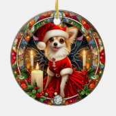 Ornament Kerstmis Santa Chihuahua (Achterkant)