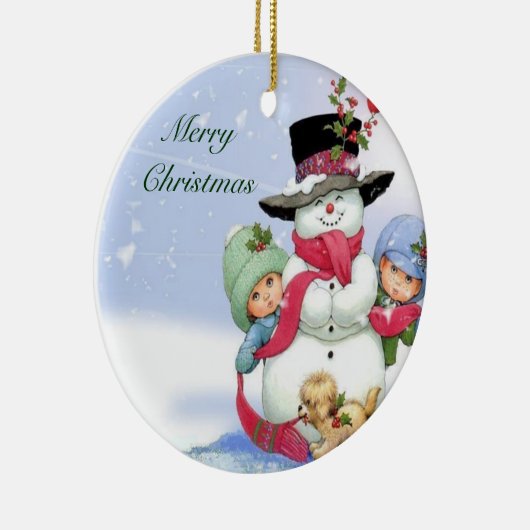 Ornament: kerstversiering keramisch ornament (Rechts)