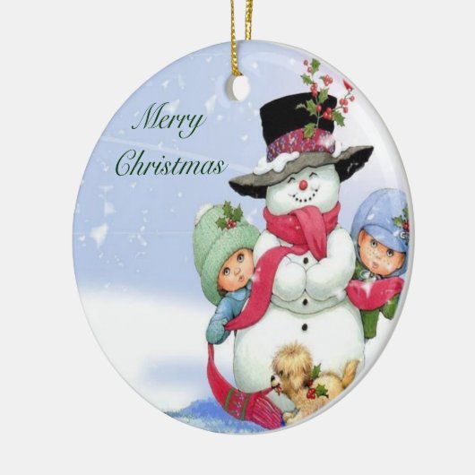 Ornament: kerstversiering keramisch ornament (Links)