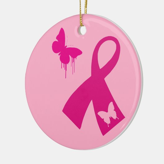 Ornament: Koolstof met kerstversiering met vlinder Keramisch Ornament (Links)