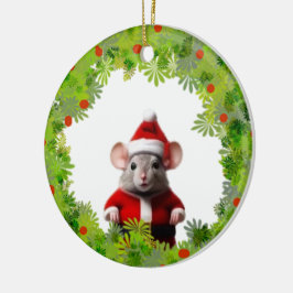 Ornament - Krans met Santa Mouse