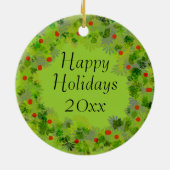 Ornament - Krans met Santa Mouse (Achterkant)