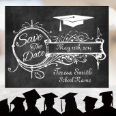 Ornament & Krijt Afstuderen Save The Date Aankondigingskaart