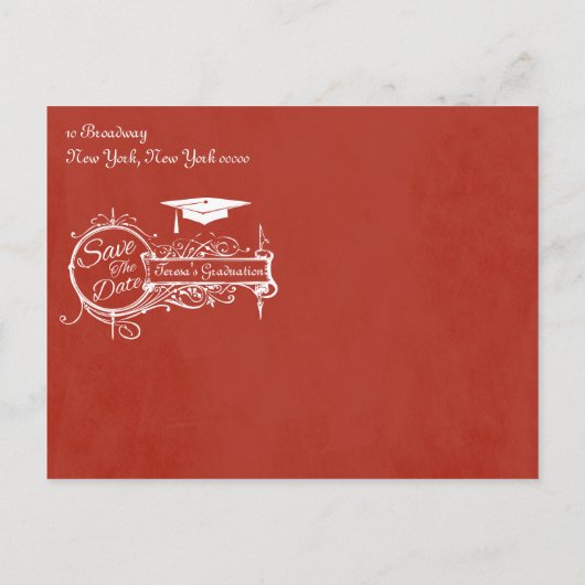  Ornament & Krijt Afstuderen Save The Date Aankondigingskaart (Achterkant)