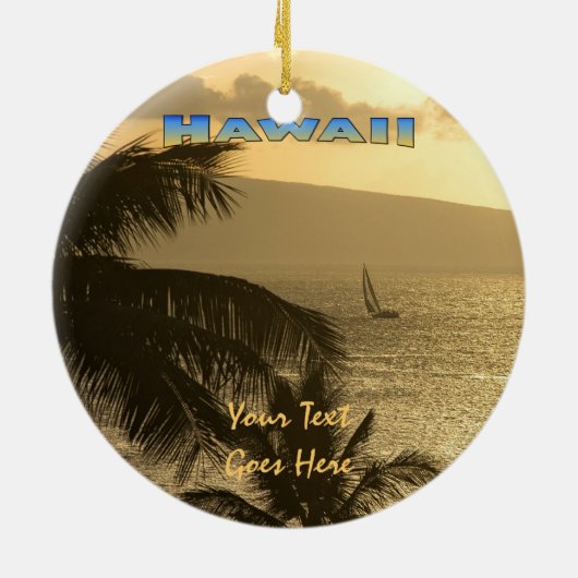 Ornament: Lahaina Sunset #1 (Circle) Keramisch Ornament (Achterkant)