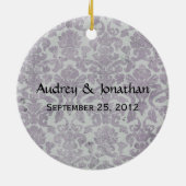 Ornament Lavender Silver Damask Wedding Favor (Achterkant)