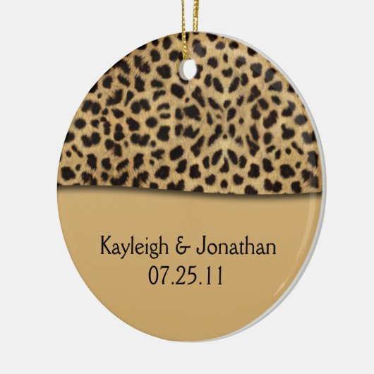 Ornament Leopard Print Wedding Date Keepslag (Links)