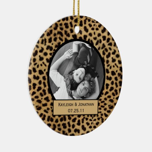 Ornament Leopard Print Wedding Keepslag (Rechts)