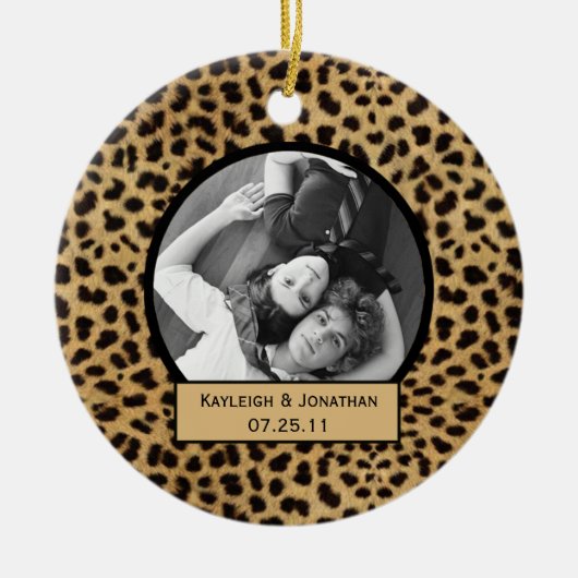 Ornament Leopard Print Wedding Keepslag (Voorkant)