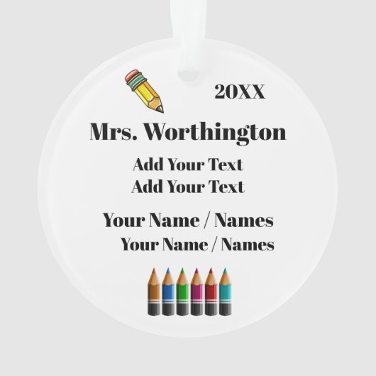 Ornament leraar - Zie achterzijde (achterkant)