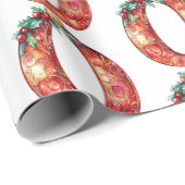 Ornament letter o kerst cadeaupapier (Rol Hoek)