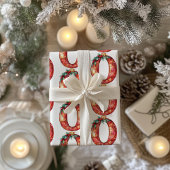 Ornament letter o kerst cadeaupapier