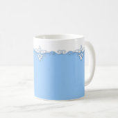 ornament lichtblauw koffiemok (Voorkant rechts)