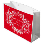 Ornament Lijst wit + jouw tekst & ideeën Groot Cadeauzakje (Achterkant Gekanteld)