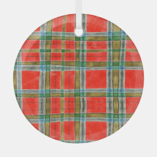 ORNAMENT MAC BAIN TARTAN Glass Circle