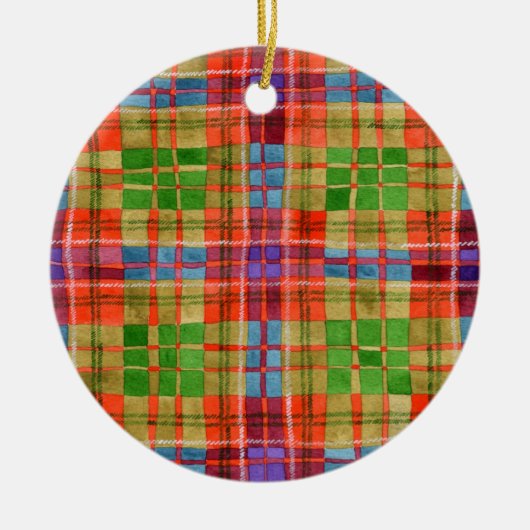 ORNAMENT MAC RAE TARTAN keramische cirkel (Voorkant)