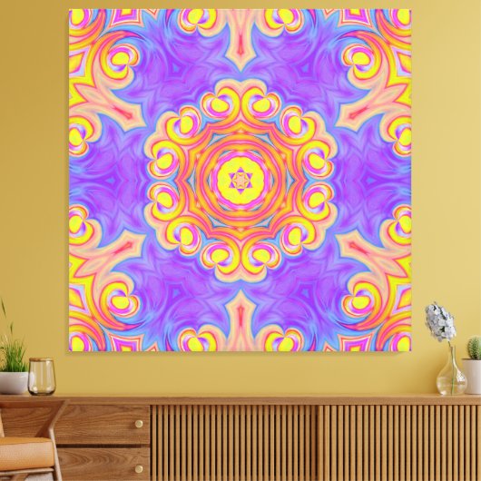 Ornament mandala canvas afdruk (Insitu (Woonkamer))
