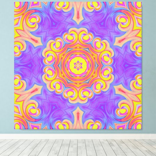 Ornament mandala canvas afdruk (Insitu (Houten vloer))
