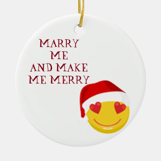 ORNAMENT ***MARRY ME** MET WINKEL SANTA (Voorkant)