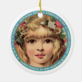 Ornament,  Meisje met Bloemen  advertentie Keramisch Ornament (Achterkant)