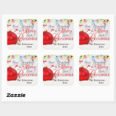  Ornament Merry Little Christmas Custom Vierkante Sticker (Vel)