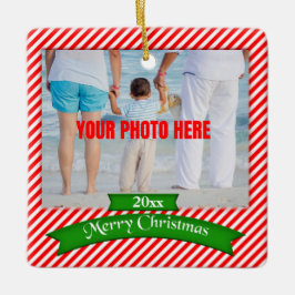 Ornament met aangepaste kerstfoto's voor fijne ker