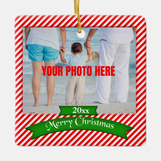 Ornament met aangepaste kerstfoto's voor fijne ker (Voorkant)