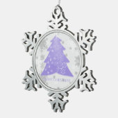 Ornament met bladerend kerstboomblauw (Rechts)