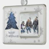 Ornament met blauw kerstboomblauw (Links)