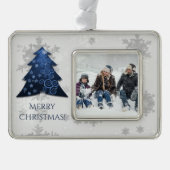 Ornament met blauw kerstboomblauw (Voorkant)