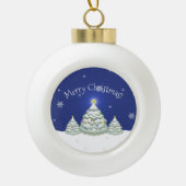 Ornament met blauw kerstboomblauw (Voorkant)