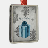 Ornament met blauw kerstcadeau (Rechts)