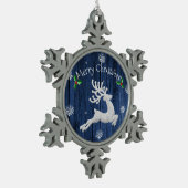 Ornament met blauw kerstreindester Snowflake (Links)