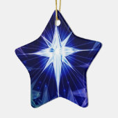 Ornament met blauw kerstster (Links)