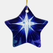 Ornament met blauw kerstster (Achterkant)