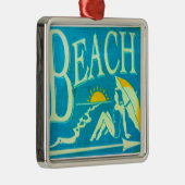 ornament met blauw strandbord (Rechts)