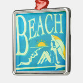 ornament met blauw strandbord (Links)