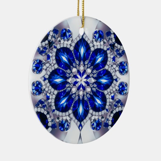 Ornament met Blauw Wit Kleuren Design (Rechts)