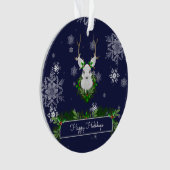 Ornament met blauwe rendieren (voorkant)