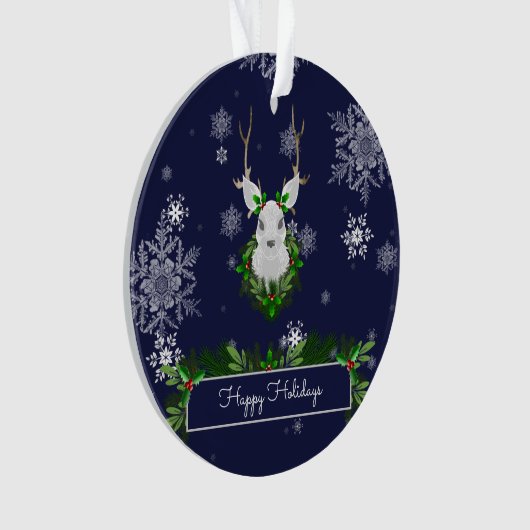 Ornament met blauwe rendieren (voorkant)