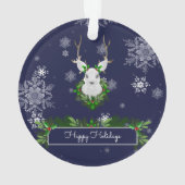 Ornament met blauwe rendieren (achterkant)