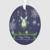 Ornament met blauwe rendieren (voorkant)
