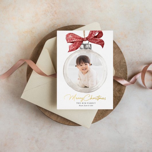 Ornament met Bow Christmas Folie Feestdagenkaart