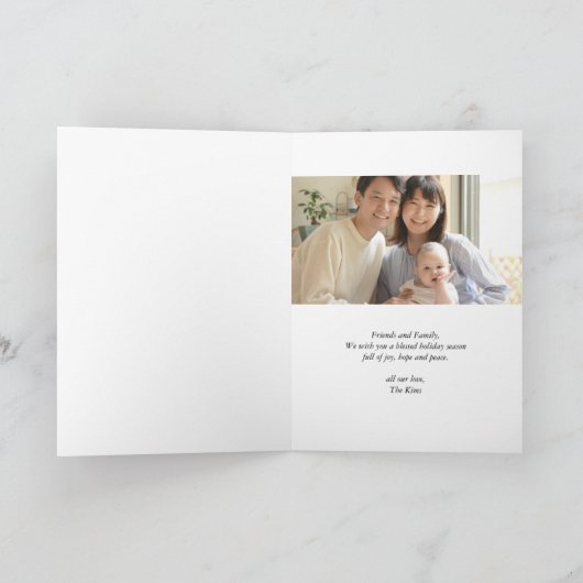 Ornament met Bow Foto Kerst Feestdagen Kaart (Binnen)