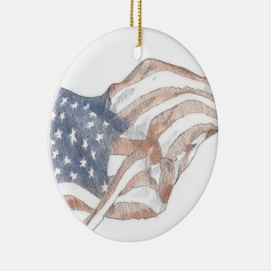Ornament met de Amerikaanse vlag voor kerstfeestda (Rechts)