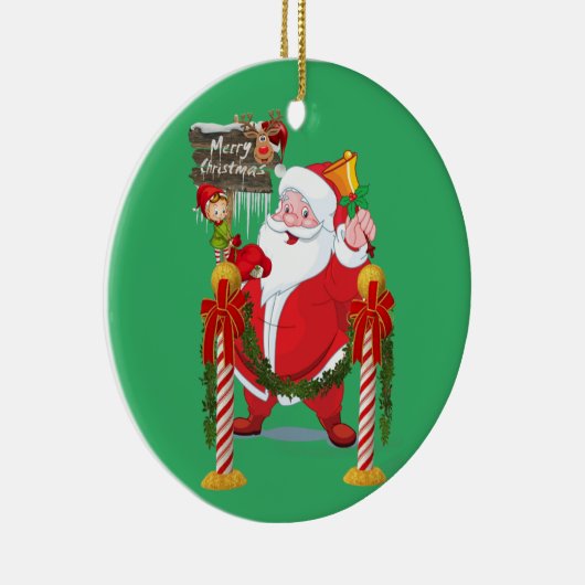 Ornament met de prettige kerstcirkel, Santa Elf (Rechts)