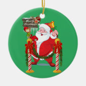 Ornament met de prettige kerstcirkel, Santa Elf (Voorkant)