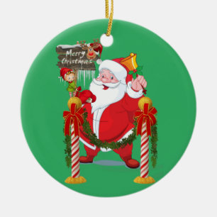Ornament met de prettige kerstcirkel, Santa Elf