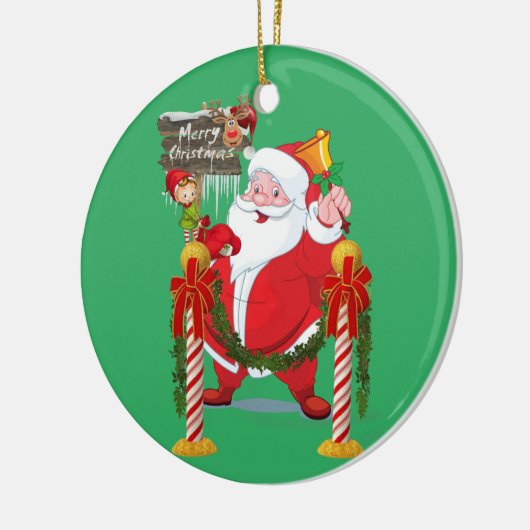 Ornament met de prettige kerstcirkel, Santa Elf (Links)